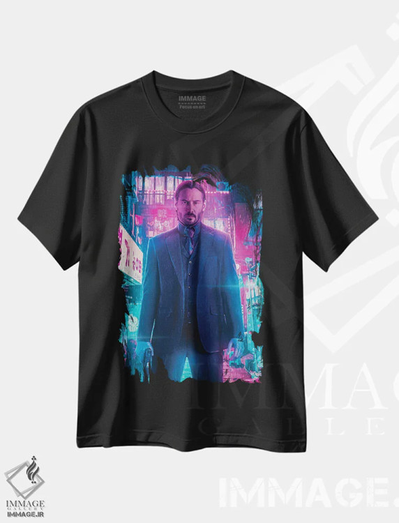 تیشرت مشکی طرح دار – تیشرت فیلم ,جان ویک اثر ماریشا بکر immage.ir