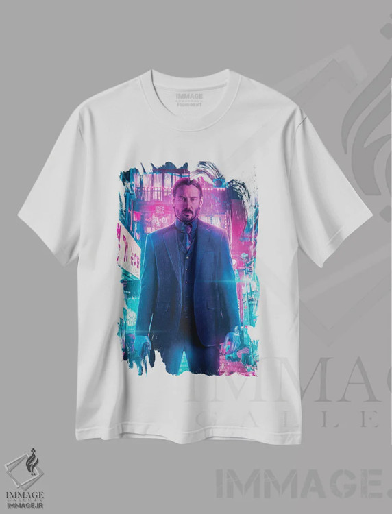 تیشرت سفید طرح دار – تیشرت فیلم ,جان ویک اثر ماریشا بکر فروشگاه ایماژ