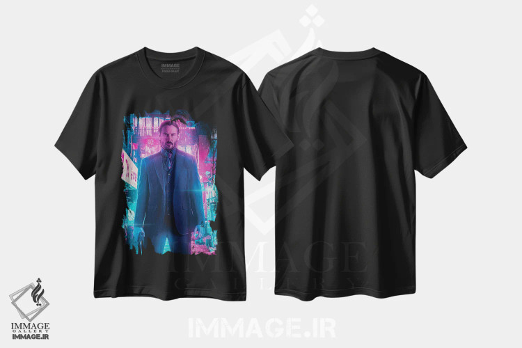 تیشرت مشکی طرح دار – تیشرت فیلم ,جان ویک اثر ماریشا بکر immage.ir