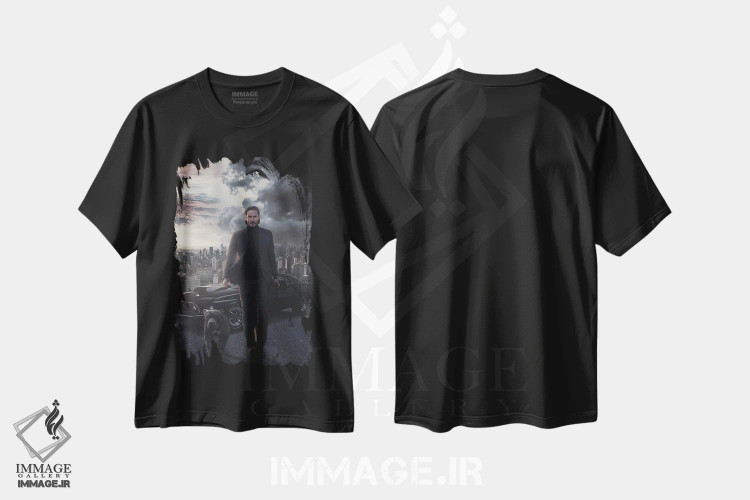 تیشرت مشکی طرح دار – تیشرت سینمایی ,جان ویک اثر ماریشا بکر immage.ir