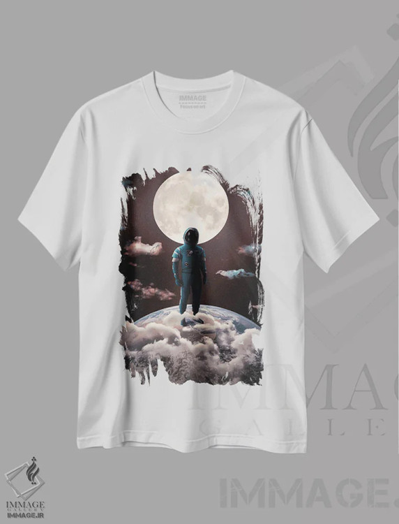 تیشرت سفید طرح دار – تیشرت فانتزی ,مهتاب اثر ماریشا بکر فروشگاه ایماژ
