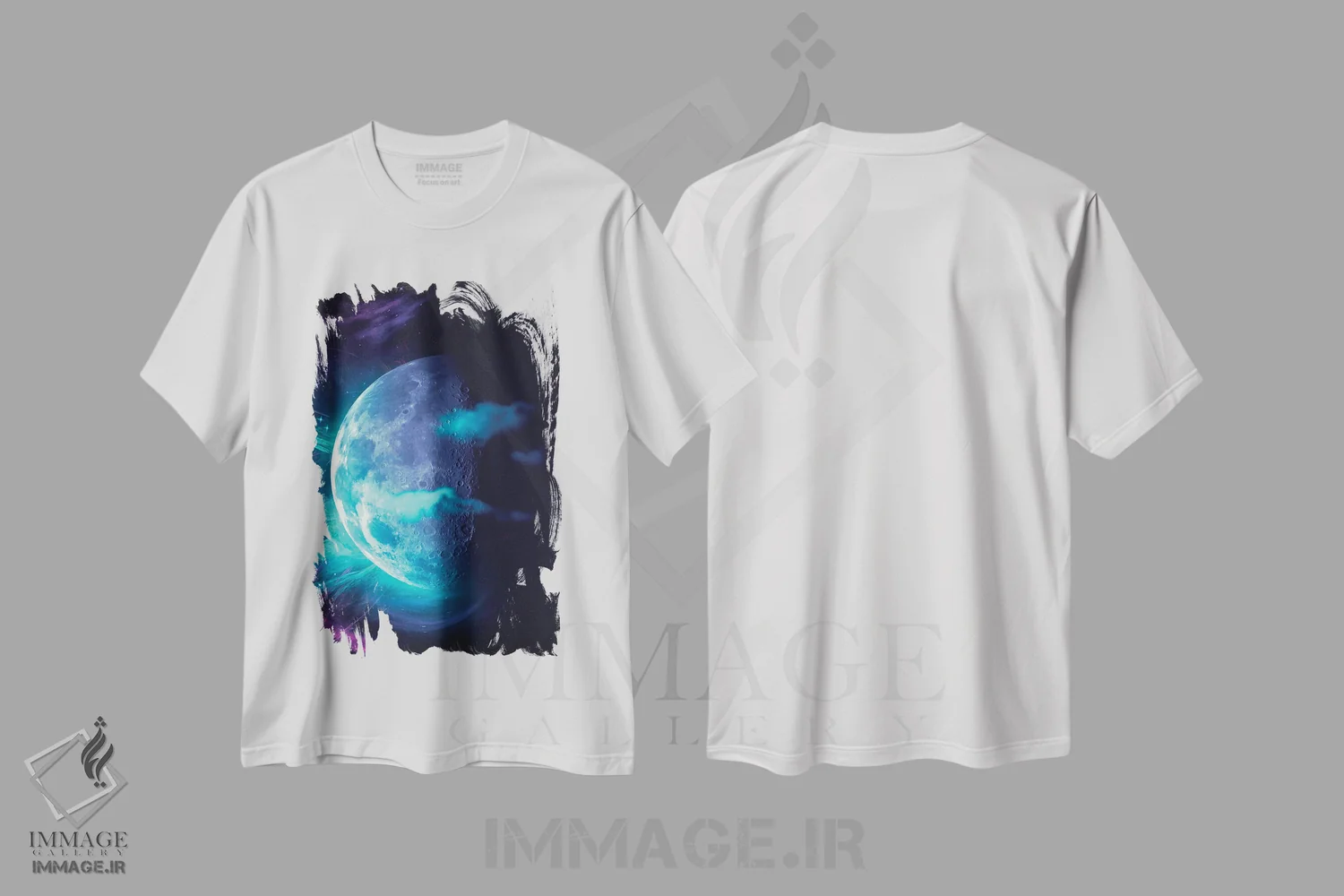 تیشرت سفید طرح دار – تیشرت فانتزی ,ماه اثر ماریشا بکر immage.ir