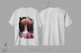 تیشرت سفید طرح دار – تیشرت فانتزی ,پرواز موشک اثر ماریشا بکر فروشگاه ایماژ