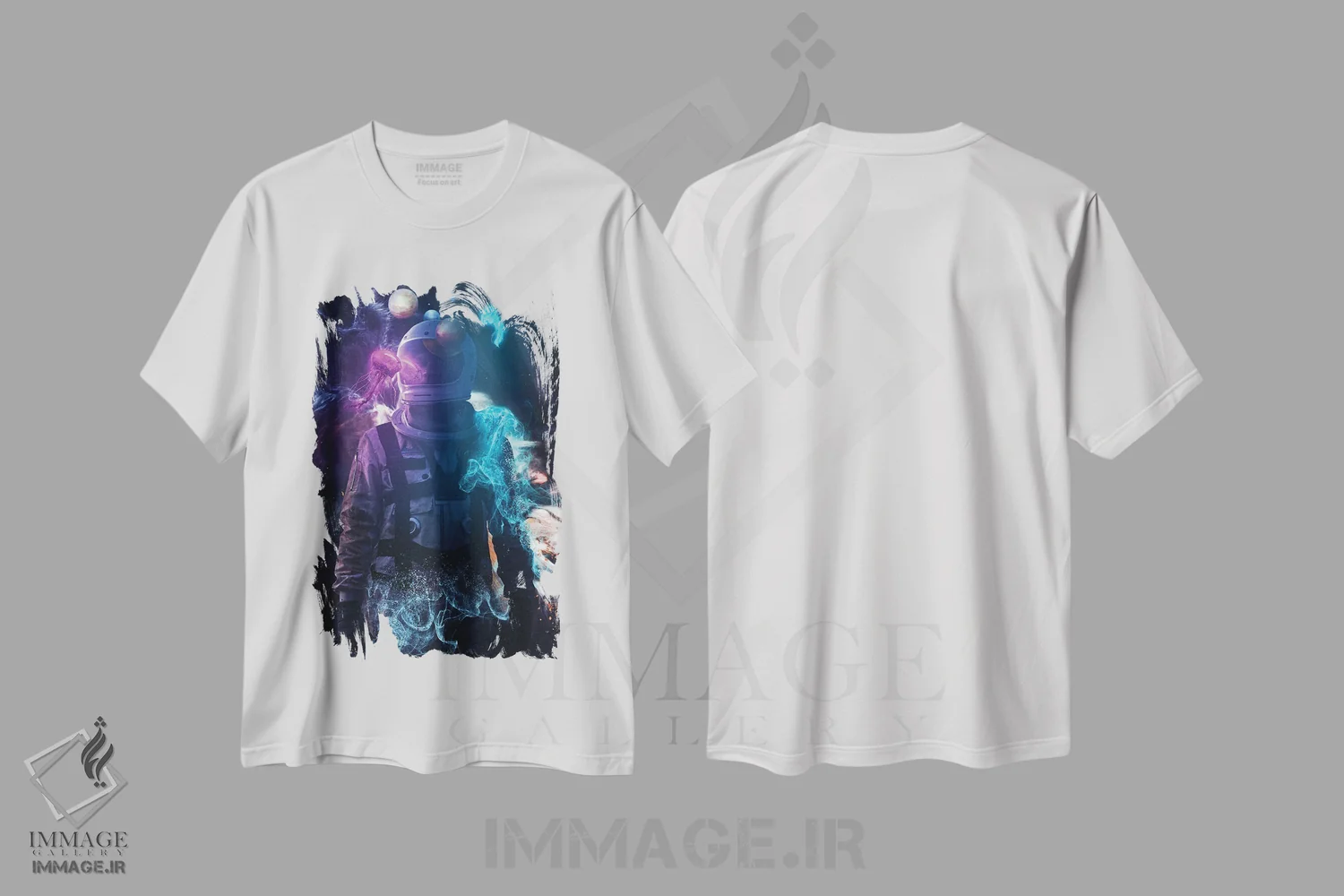 تیشرت سفید طرح دار – تیشرت فضایی ,جهان فضایی اثر ماریشا بکر immage.ir