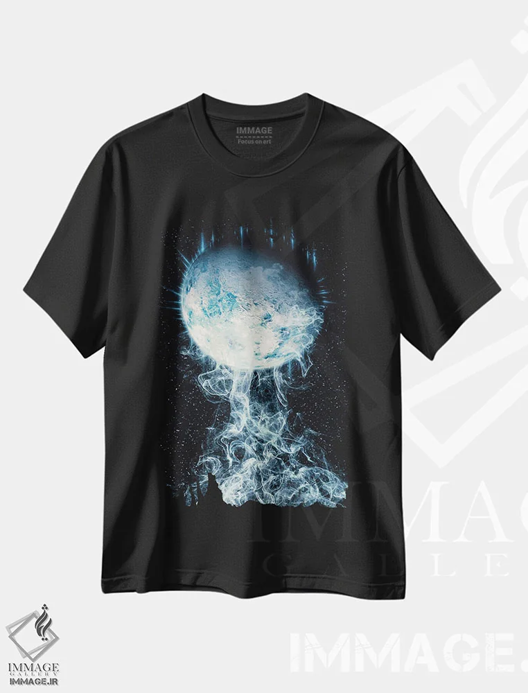 تیشرت مشکی طرح دار – تیشرت مینیمال ,کُره اثر ماریشا بکر immage.ir