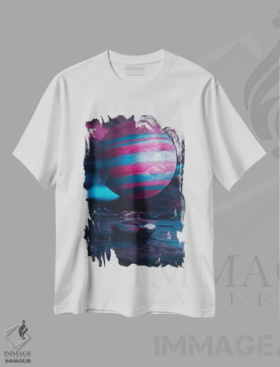 تیشرت سفید طرح دار – تیشرت گیمینگ ,تسلا اثر ماریشا بکر فروشگاه ایماژ