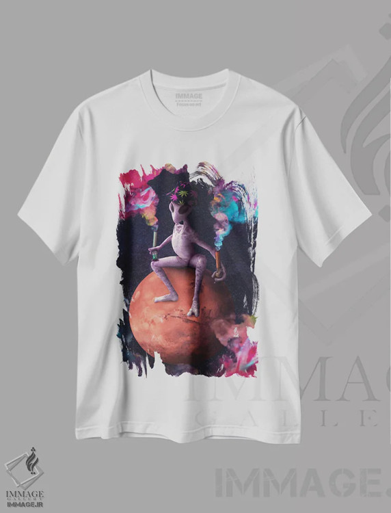 تیشرت سفید طرح دار – تیشرت هنری ,شیرین ترین طعم اثر ماریشا بکر immage.ir