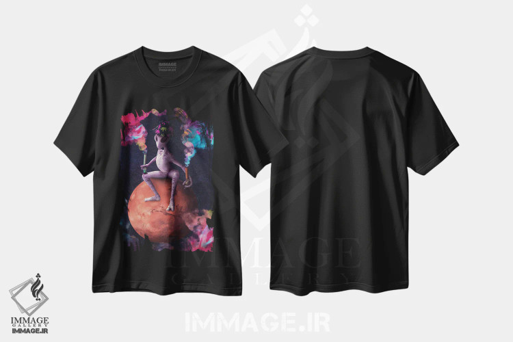 تیشرت مشکی طرح دار – تیشرت هنری ,شیرین ترین طعم اثر ماریشا بکر فروشگاه ایماژ