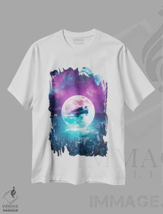تیشرت سفید طرح دار – تیشرت سایبرپانک ,بازگشت به آینده اثر ماریشا بکر فروشگاه ایماژ