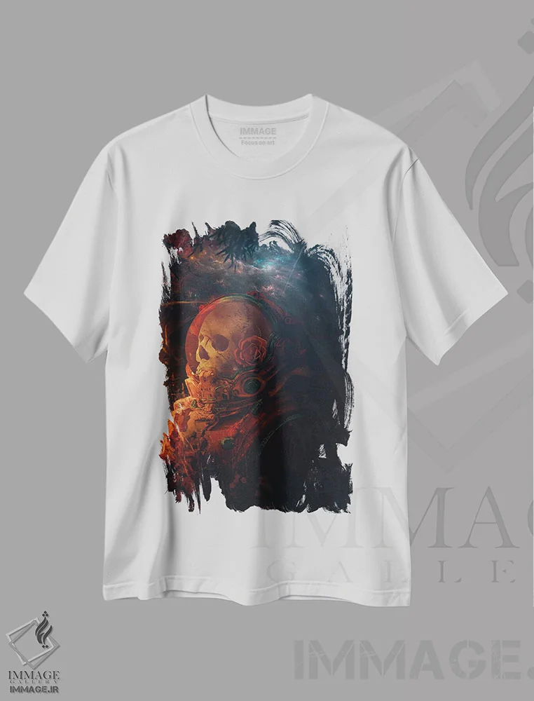 تیشرت سفید طرح دار – تیشرت فضانوردی ,ما هنوز باور داریم اثر ماریشا بکر فروشگاه ایماژ