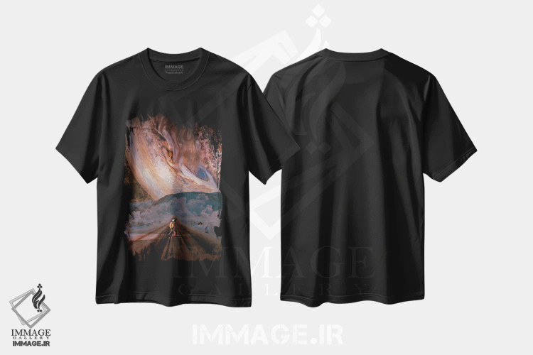 تیشرت مشکی طرح دار – تیشرت هنری ,سرگردان اثر ماریشا بکر فروشگاه ایماژ