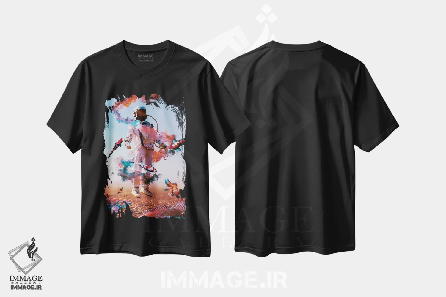 تیشرت مشکی طرح دار – تیشرت فضانوردی ,فضانوردان بیش از حد اثر ماریشا بکر immage.ir