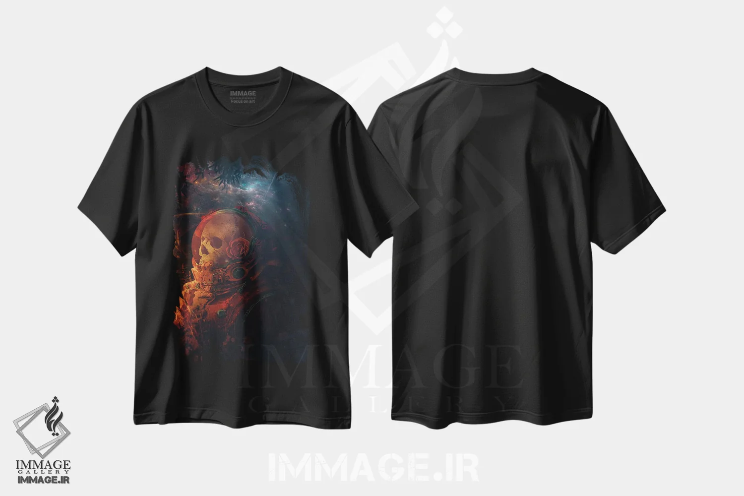 تیشرت مشکی طرح دار – تیشرت فضانوردی ,ما هنوز باور داریم اثر ماریشا بکر immage.ir