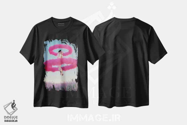 تیشرت مشکی طرح دار – تیشرت فانتزی ,ارتفاع اثر ماریشا بکر فروشگاه ایماژ