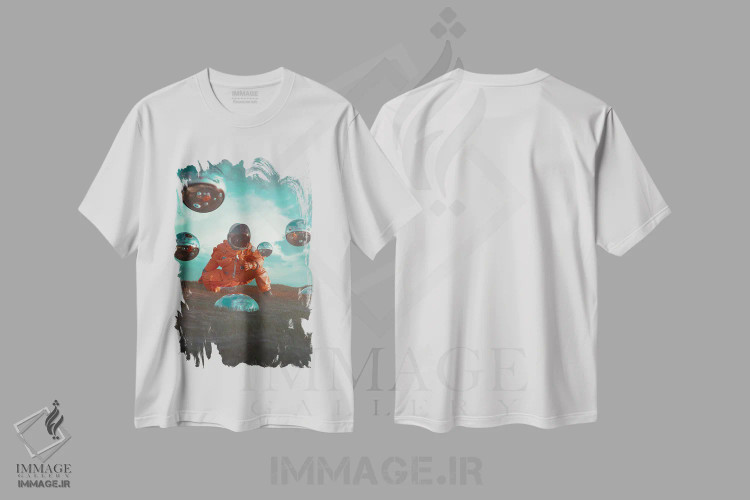 تیشرت سفید طرح دار – تیشرت فانتزی ,انعکاس ها اثر ماریشا بکر immage.ir