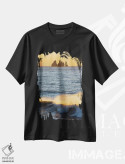 تیشرت مشکی طرح دار – تیشرت طبیعت ,نور غروب اثر مائورو باتیستلی فروشگاه ایماژ
