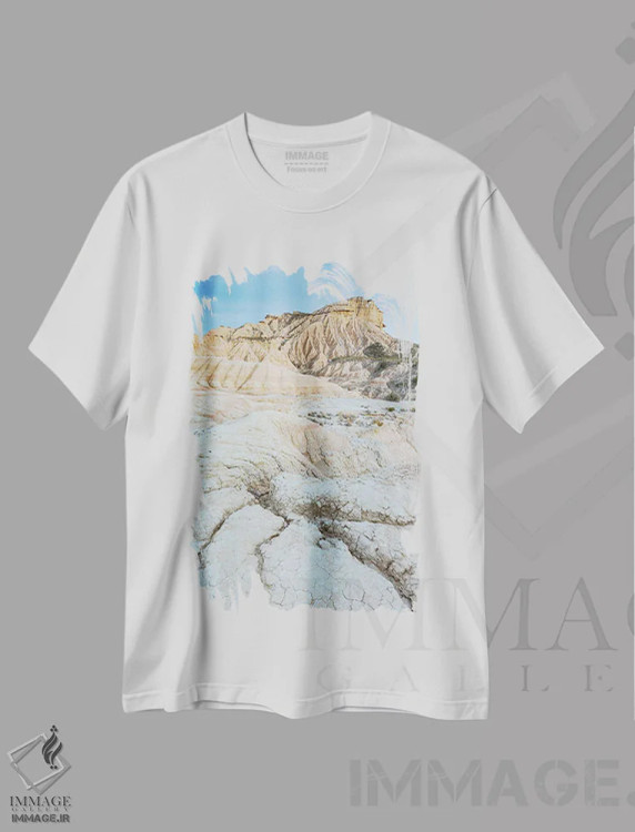 تیشرت سفید طرح دار – تیشرت طبیعت ,ترک اثر مائورو باتیستلی فروشگاه ایماژ