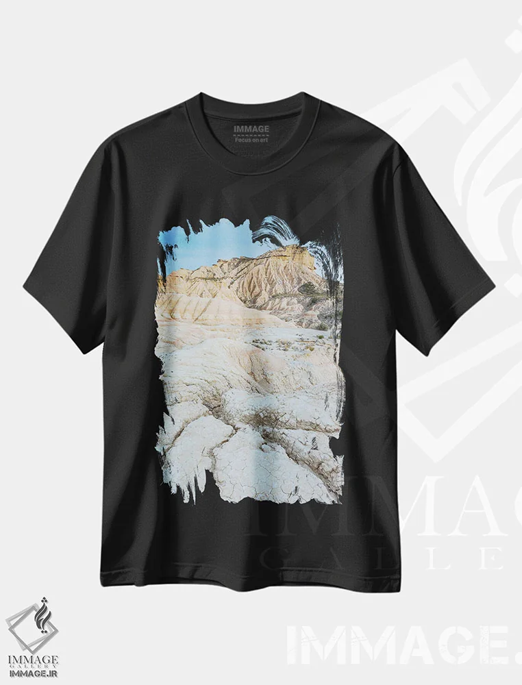 تیشرت مشکی طرح دار – تیشرت طبیعت ,ترک اثر مائورو باتیستلی immage.ir