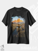 تیشرت مشکی طرح دار – تیشرت طبیعت ,دولومیت ها اثر مائورو باتیستلی فروشگاه ایماژ