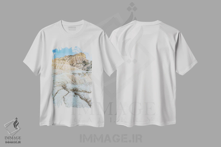 تیشرت سفید طرح دار – تیشرت طبیعت ,ترک اثر مائورو باتیستلی فروشگاه ایماژ