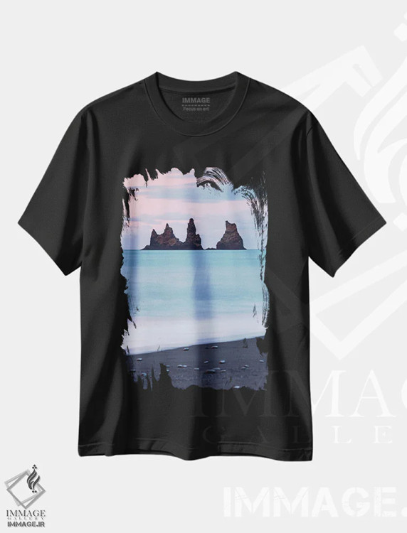 تیشرت مشکی طرح دار – تیشرت ساحلی ,زیبایی ویک اثر مائورو باتیستلی فروشگاه ایماژ