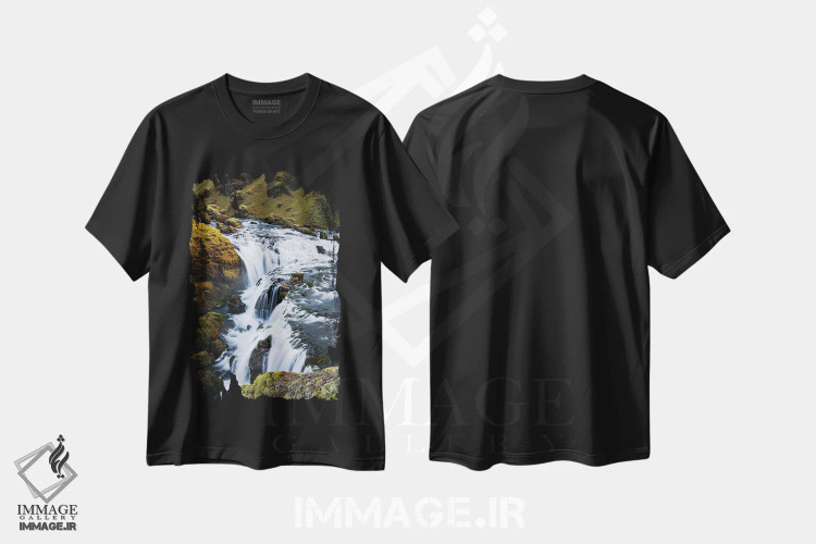 تیشرت مشکی طرح دار – تیشرت طبیعت ,زیبایی آب اثر مائورو باتیستلی فروشگاه ایماژ
