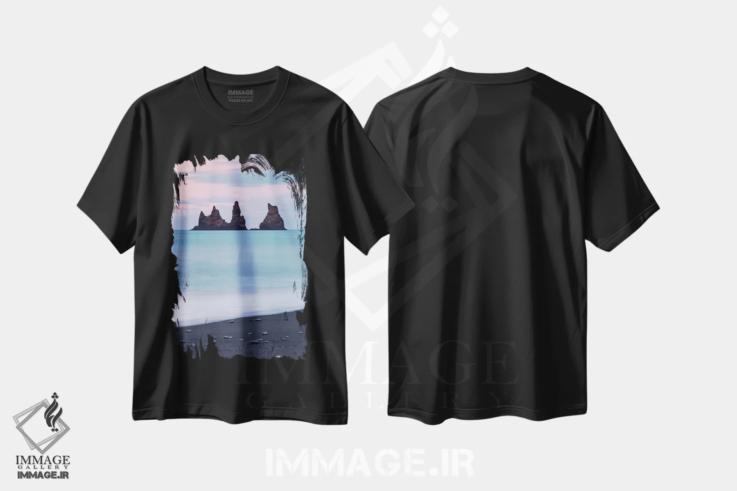 تیشرت مشکی طرح دار – تیشرت ساحلی ,زیبایی ویک اثر مائورو باتیستلی فروشگاه ایماژ
