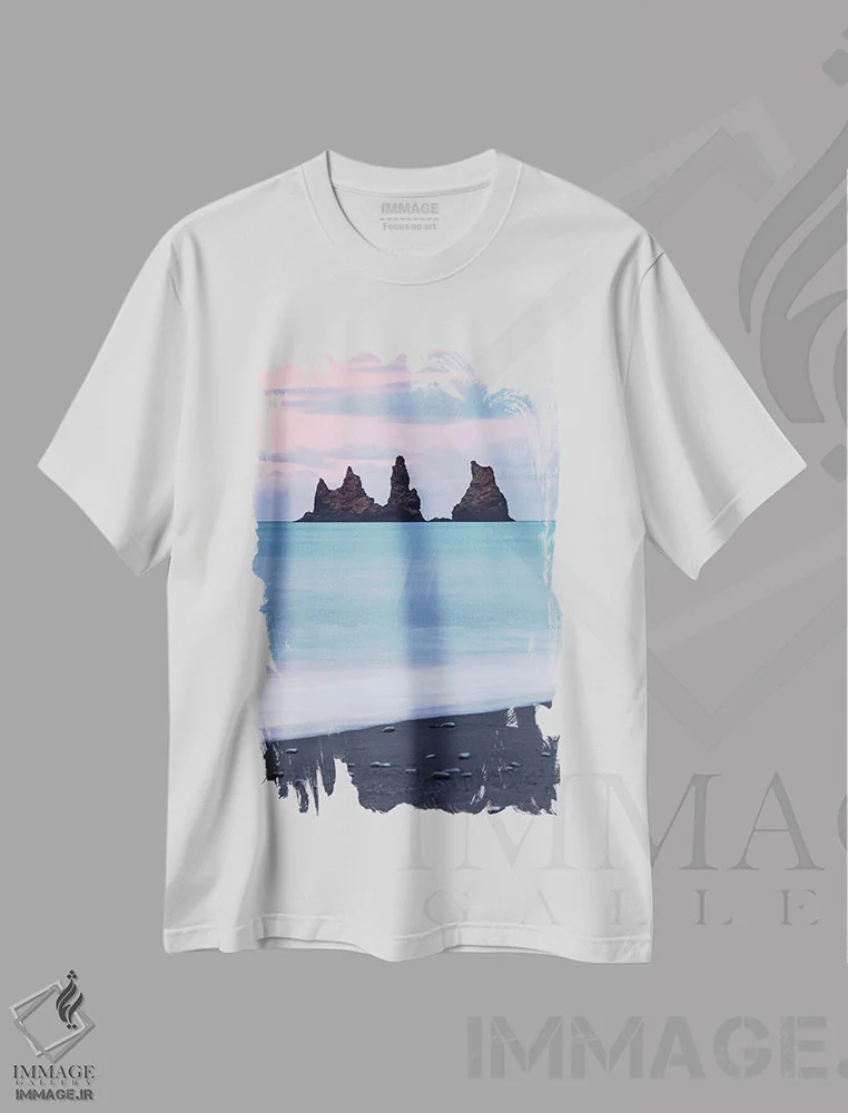 تیشرت سفید طرح دار – تیشرت ساحلی ,زیبایی ویک اثر مائورو باتیستلی immage.ir