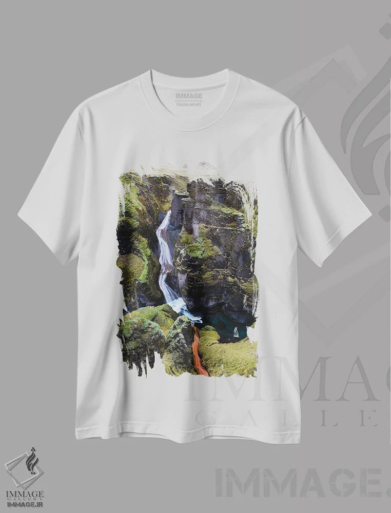 تیشرت سفید طرح دار – تیشرت طبیعت ,ملاقات اثر مائورو باتیستلی immage.ir