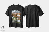 تیشرت مشکی طرح دار – تیشرت طبیعت ,آخرین پرتوها اثر مائورو باتیستلی فروشگاه ایماژ