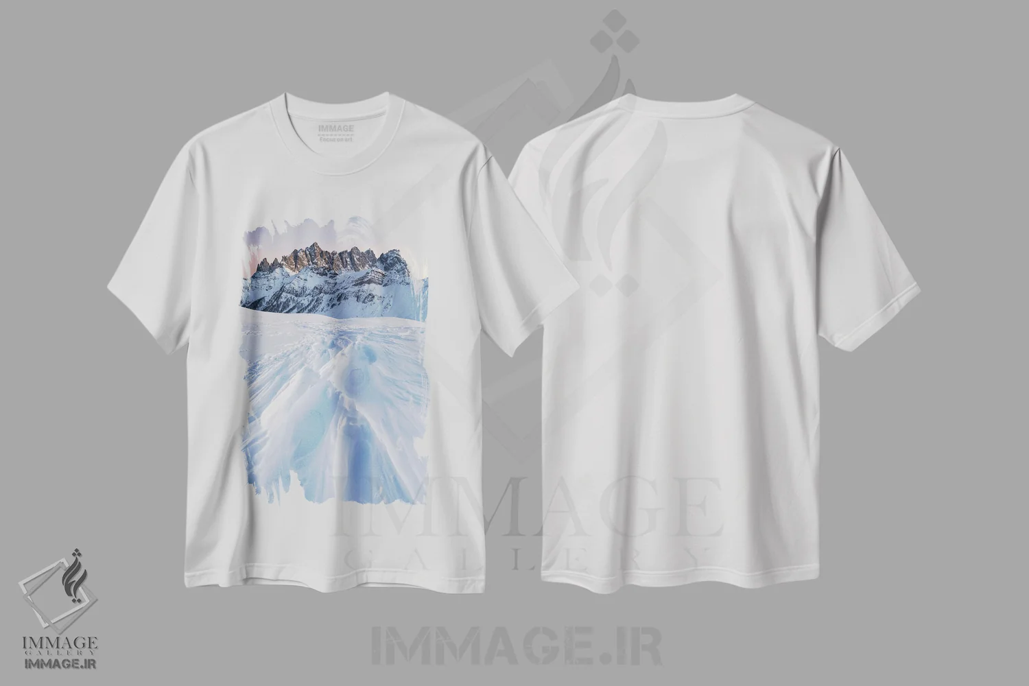 تیشرت سفید طرح دار – تیشرت برفی ,شکل های برف اثر مائورو باتیستلی فروشگاه ایماژ