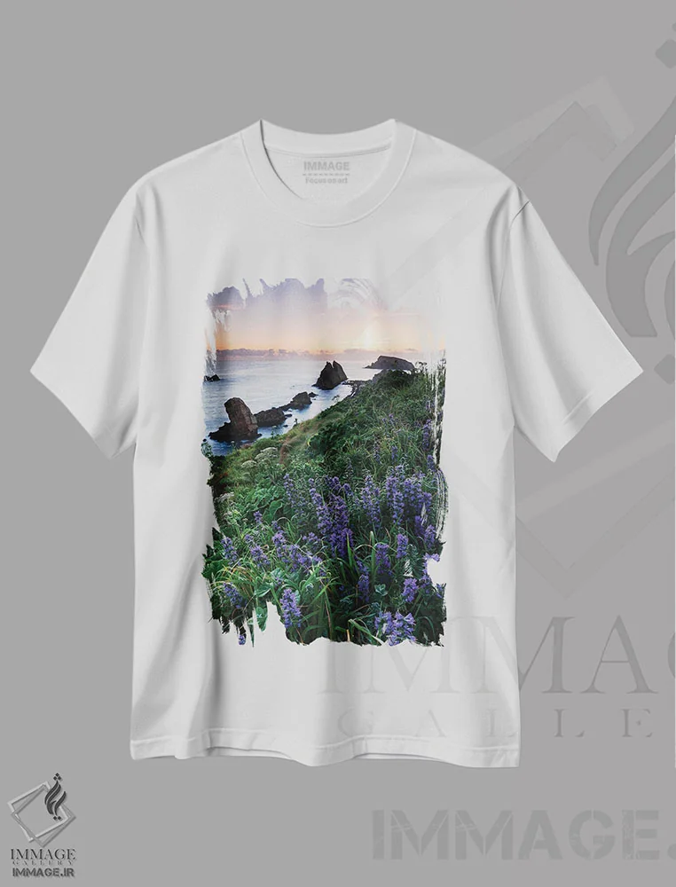 تیشرت سفید طرح دار – تیشرت گلدار ,طلوع شکوفا اثر مائورو باتیستلی فروشگاه ایماژ