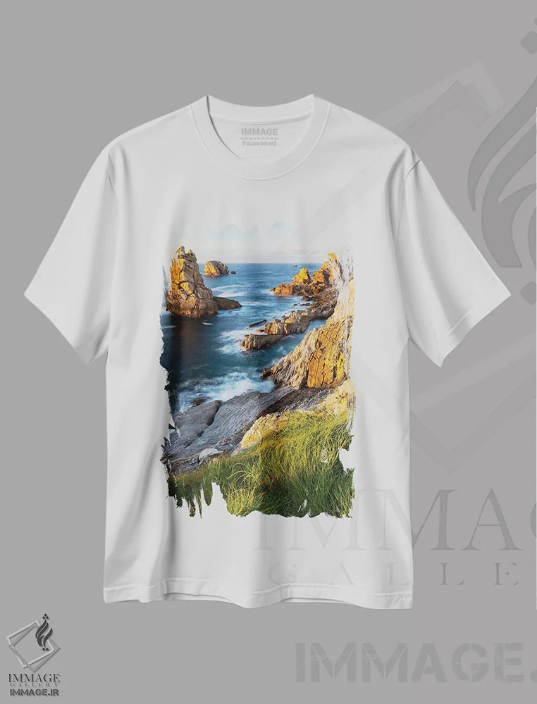 تیشرت سفید طرح دار – تیشرت طبیعت ,آرنیا اثر مائورو باتیستلی immage.ir