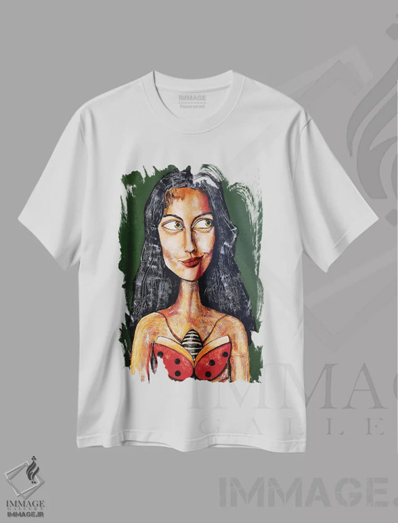 تیشرت سفید طرح دار – تیشرت هنری ,کفشدوزک اثر میخائیل بارانوفسکی immage.ir