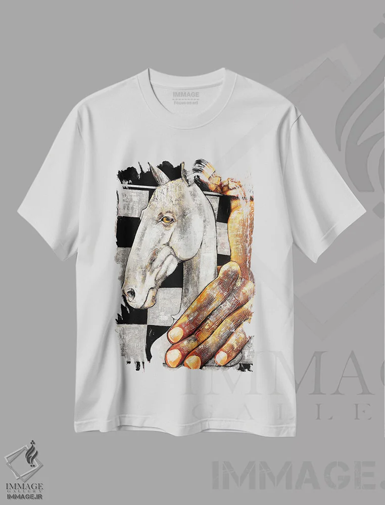 تیشرت سفید طرح دار – تیشرت هنری ,بازی هایی که مردم انجام می دهند اثر میخائیل بارانوفسکی فروشگاه ایماژ