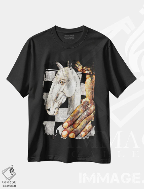 تیشرت مشکی طرح دار – تیشرت هنری ,بازی هایی که مردم انجام می دهند اثر میخائیل بارانوفسکی immage.ir