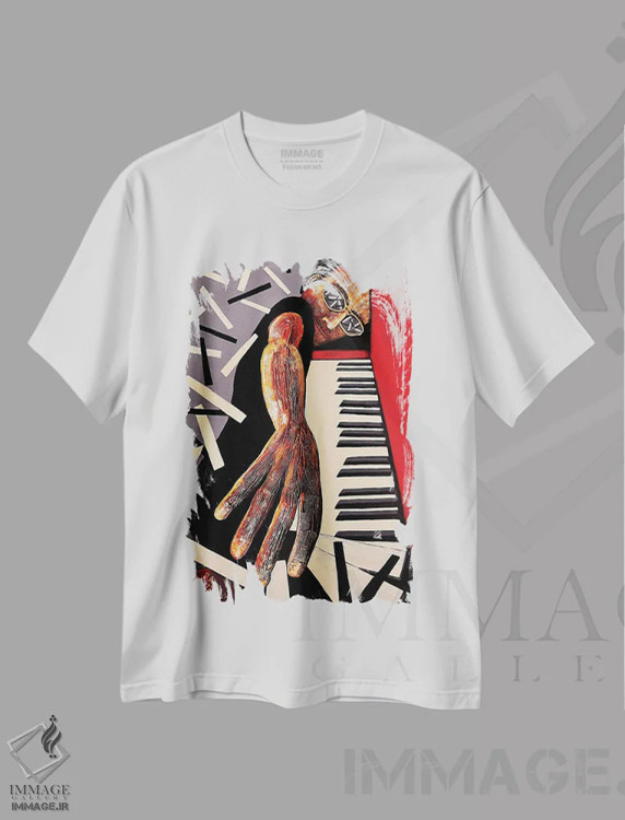 تیشرت سفید طرح دار – تیشرت موسیقی ,گلیساندو اثر میخائیل بارانوفسکی فروشگاه ایماژ