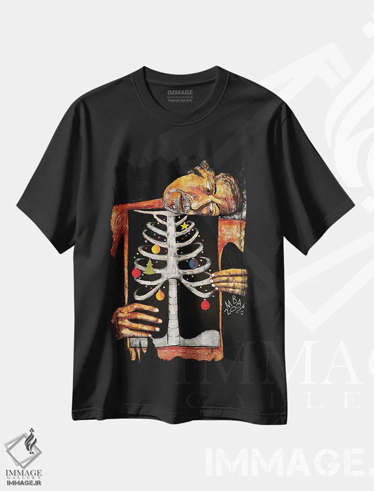 تیشرت مشکی طرح دار – تیشرت کریسمس ,ضیافتی که همیشه با توست اثر میخائیل بارانوفسکی فروشگاه ایماژ