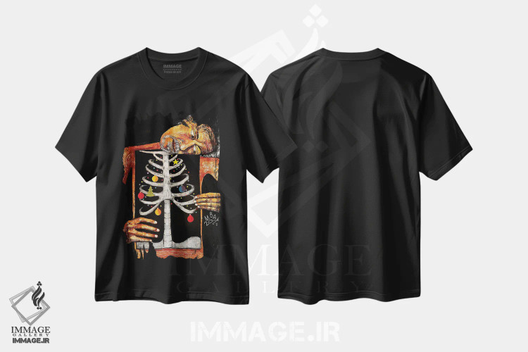 تیشرت مشکی طرح دار – تیشرت کریسمس ,ضیافتی که همیشه با توست اثر میخائیل بارانوفسکی فروشگاه ایماژ