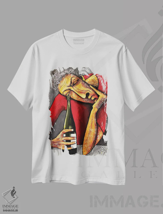 تیشرت سفید طرح دار – تیشرت هنری ,ژرفا اثر میخائیل بارانوفسکی فروشگاه ایماژ