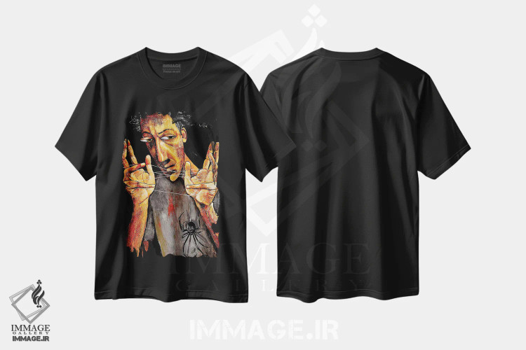 تیشرت مشکی طرح دار – تیشرت هنری ,بازی دونفره اثر میخائیل بارانوفسکی فروشگاه ایماژ