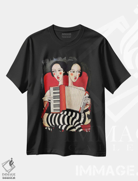 تیشرت مشکی طرح دار – تیشرت هنری ,سیرک لعنتی اثر میخائیل بارانوفسکی immage.ir