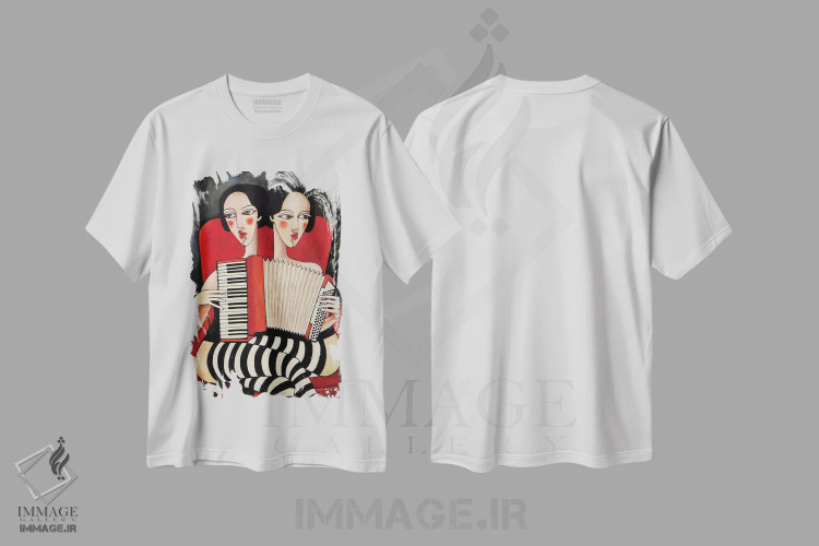 تیشرت سفید طرح دار – تیشرت هنری ,سیرک لعنتی اثر میخائیل بارانوفسکی فروشگاه ایماژ