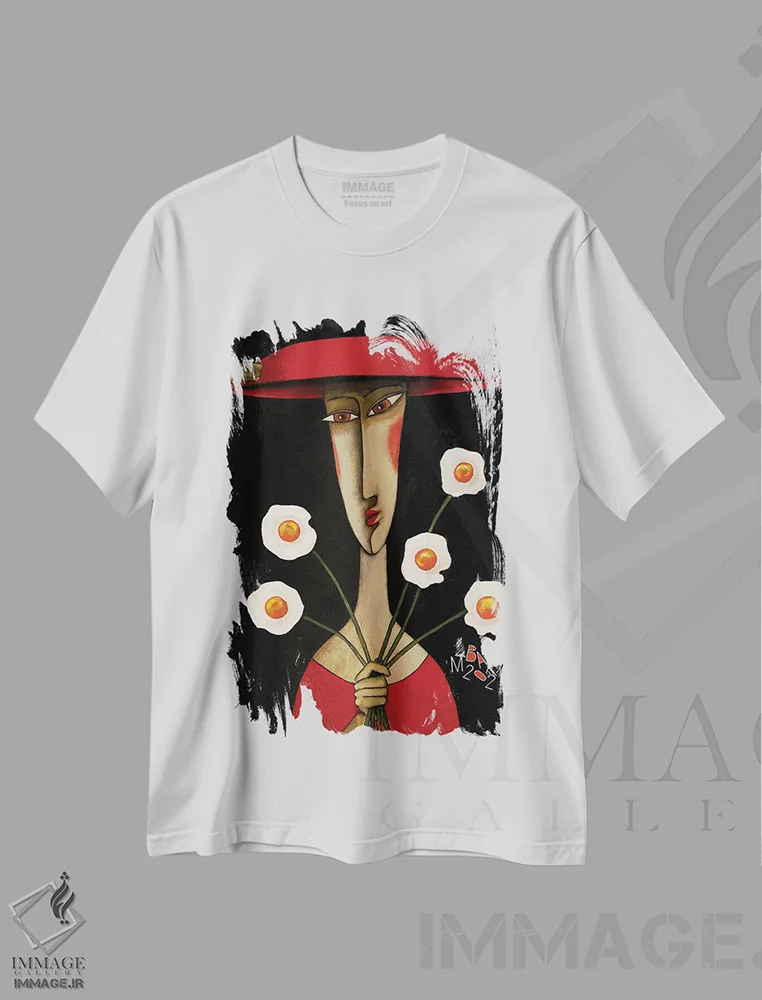 تیشرت سفید طرح دار – تیشرت سورئال ,تخم نمایی اثر میخائیل بارانوفسکی immage.ir
