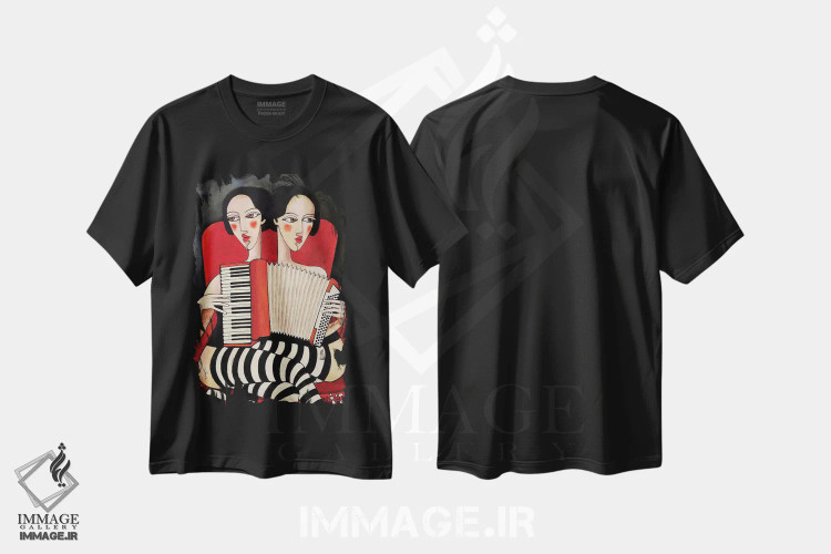 تیشرت مشکی طرح دار – تیشرت هنری ,سیرک لعنتی اثر میخائیل بارانوفسکی immage.ir
