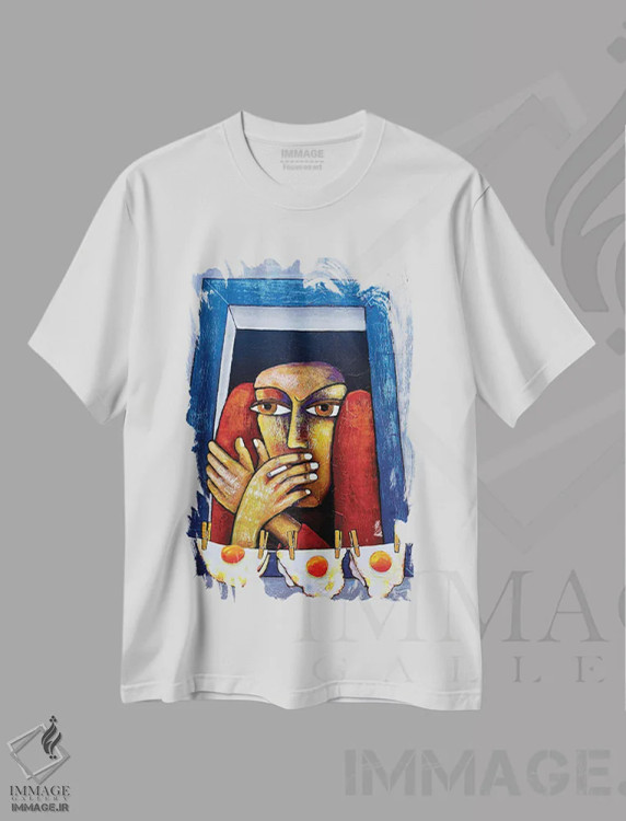 تیشرت سفید طرح دار – تیشرت هنری ,تخم نمایش اثر میخائیل بارانوفسکی immage.ir