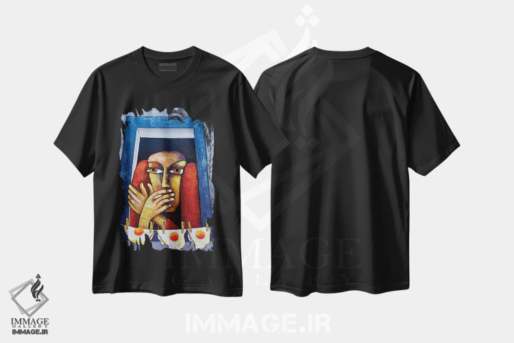 تیشرت مشکی طرح دار – تیشرت هنری ,تخم نمایش اثر میخائیل بارانوفسکی فروشگاه ایماژ