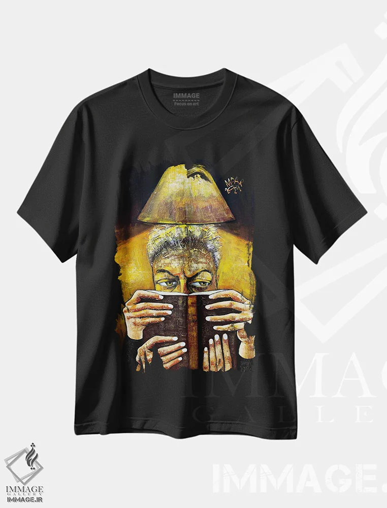 تیشرت مشکی طرح دار – تیشرت سینمایی ,پالپ فیکشن اثر میخائیل بارانوفسکی immage.ir