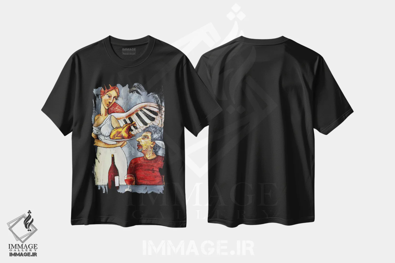 تیشرت مشکی طرح دار – تیشرت هنری ,روال الهام بخش اثر میخائیل بارانوفسکی immage.ir