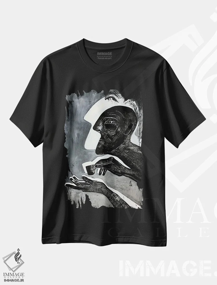 تیشرت مشکی طرح دار – تیشرت هنری ,قهوه سیاه اثر میخائیل بارانوفسکی immage.ir